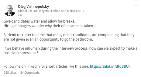 Interviewing Expert to Read on LinkedIn