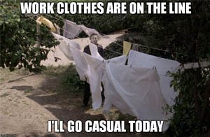 work clothes are on the line